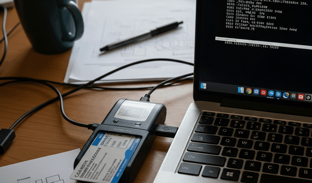 cac card inserted into usb smart card reader connected to li 20260331 084130