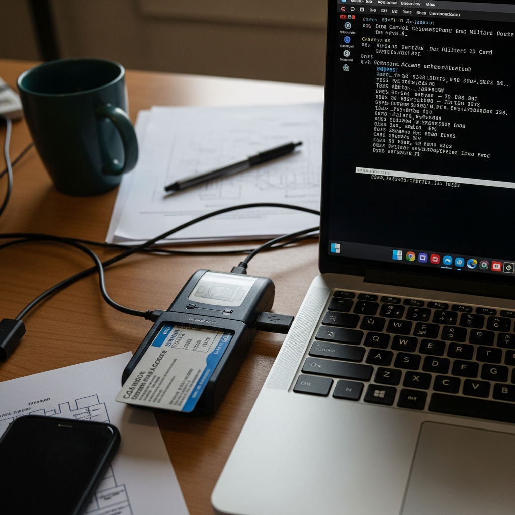 cac card inserted into usb smart card reader connected to li 20260331 084130