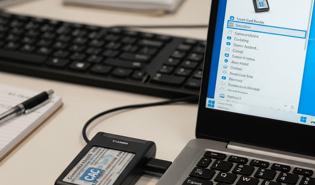 cac smart card reader plugged into windows 11 laptop usb por 20260331 084147