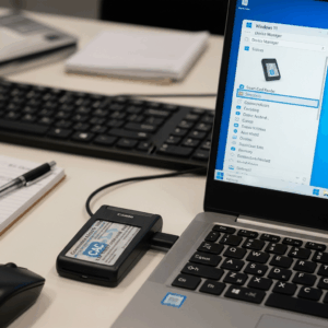 cac smart card reader plugged into windows 11 laptop usb por 20260331 084147